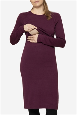 Bordeaux Stillkleid aus 100% Merinowolle – Stillzugang