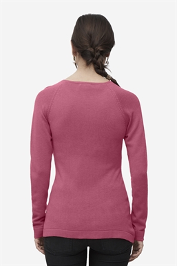 Milker pink Stillpullover aus Merinowolle - von hinten gesehen